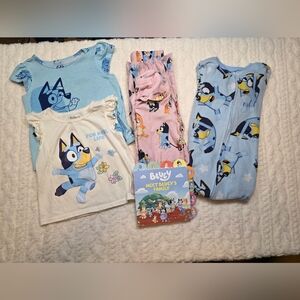 Bluey 3T Bundle – Pajamas, Tee, Fleece Sleeper & Board Book | Girls 3T